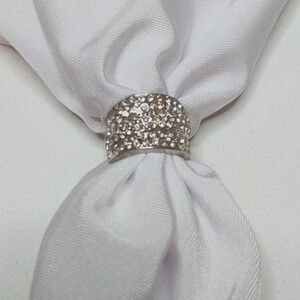 New Silver Bling Napkin Rings Set of 4